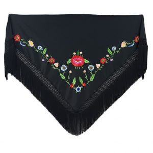 Mantón Pico Bordado 88 NEGRO